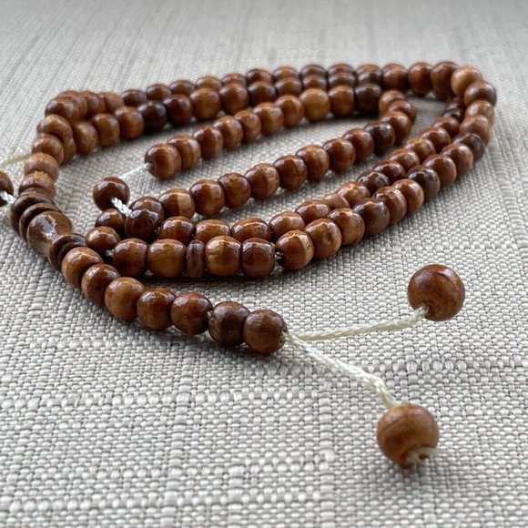 EID Prayer Tasbeeh Brown Real Wood Beads Religious Beads Pray Muslim Beads - Picture 1 of 8